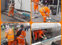 خدمت رسانی نیروهای خدمات شهری منطقه در مراسم راهپیمایی ۲۲ بهمن