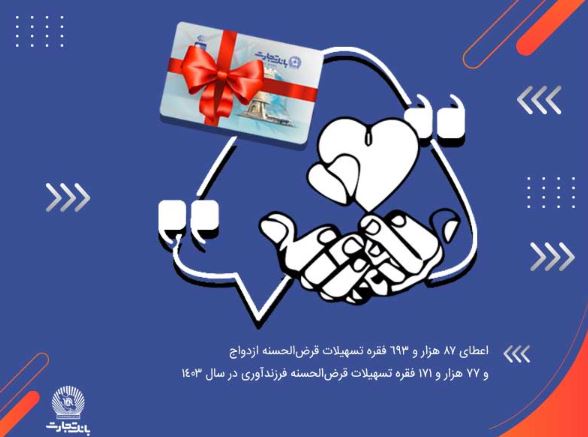آغاز زندگی مشترک ۸۷ هزار جوان ایرانی با تسهیلات بانک تجارت در سال ۱۴۰۳ آغاز زندگی مشترک ۸۷ هزار جوان ایرانی با تسهیلات بانک تجارت در سال ۱۴۰۳