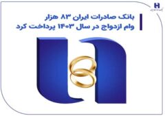 بانک صادرات ایران ۸۳ هزار وام ازدواج در سال ۱۴۰۳ پرداخت کرد