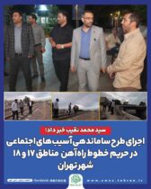 اجرای طرح ساماندهی آسیب‌های اجتماعی در حریم خطوط راه آهن مناطق ۱۷ و ۱۸