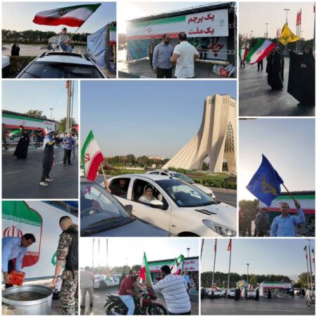 برپایی ایستگاه فرهنگی با مضمون پویش یک ملت، یک پرچم در میدان آزادی