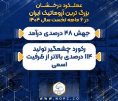 عملکرد درخشان بزرگ ترین آروماتیک ایران در ۶ ماهه نخست سال ۱۴۰۴/ جهش ۴۸ درصدی درآمد/ رکورد چشمگیر تولید ۱۱۴ درصدی بالاتر از ظرفیت اسمی