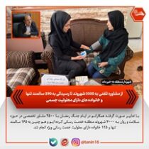 از ارائه مشاوره تلفنی به ۳۵۰۰ شهروند تا رسیدگی به ۲۹۰ سالمند تنها و خانواده های دارای معلولیت جسمی