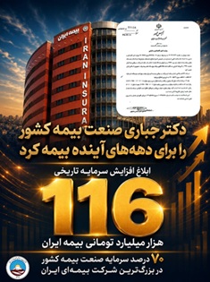 ابلاغ افزایش سرمایه تاریخی ۱۱۶ هزار میلیارد تومانی بیمه ایران؛ تثبیت ۷۰ درصد سرمایه صنعت بیمه کشور در بزرگ‌ترین شرکت بیمه‌ ایران و خاورمیانه